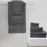 BYFT Home Castle (Grey) Premium Hand Towel (50 x 90 Cm - Set of 1) 100% Cotton - 5 miniature