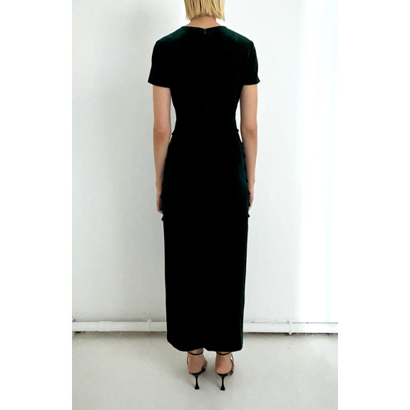 green emerald velvet dress ZARA. Velvet midi dress. Size XS – Hibuy market main image 0
