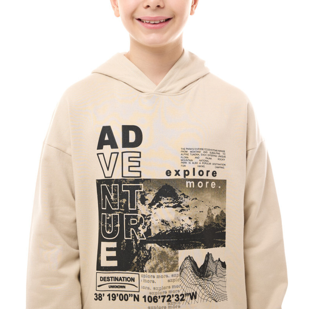 Boys' Hoodie Beige 9-10 YRS - 5