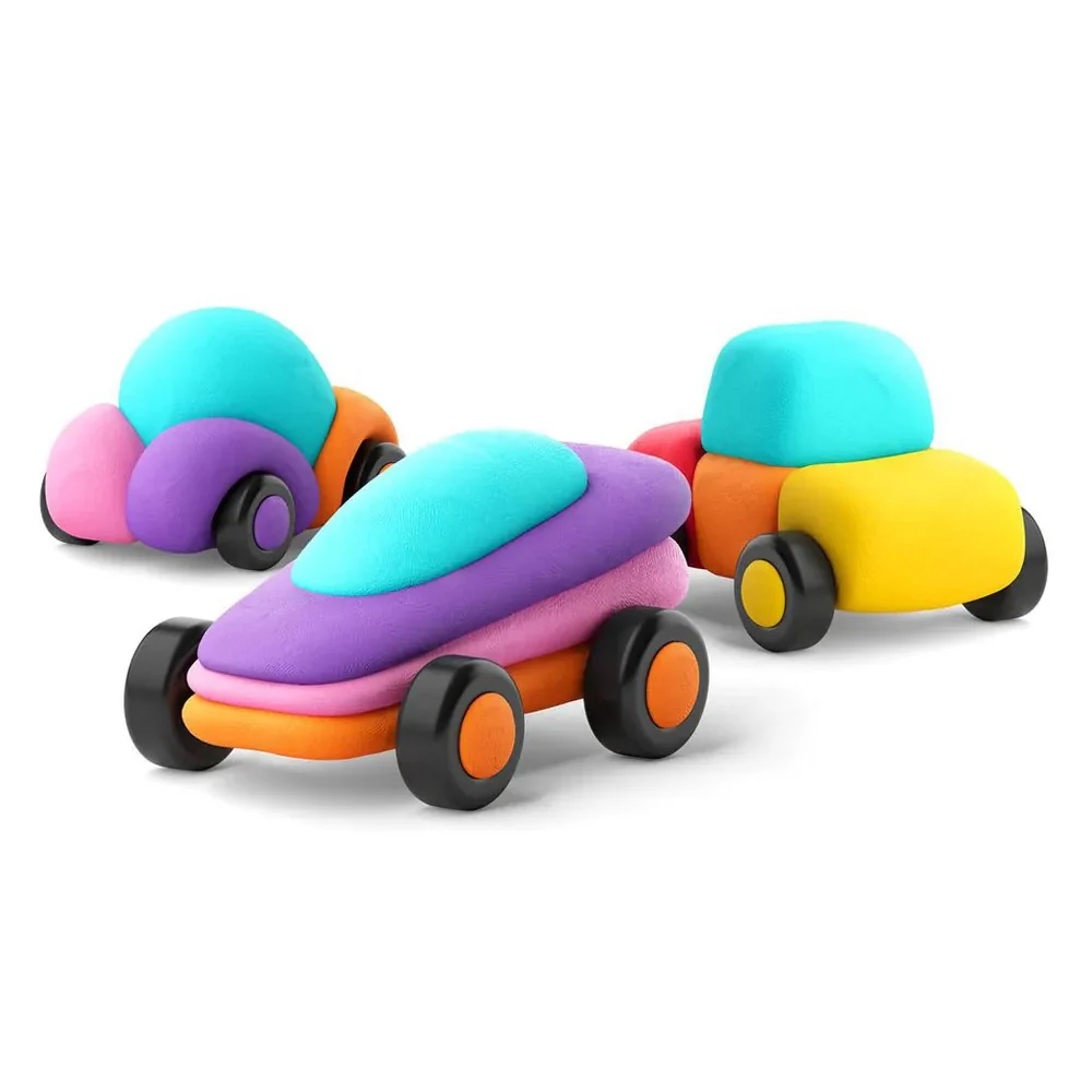 HEY CLAY - Air-Dry Clay Happy Cars Set, 6 Cans - 4