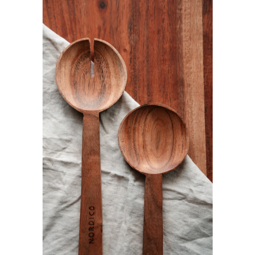 Nordico Wooden Salad Servers Spoon Set - 4