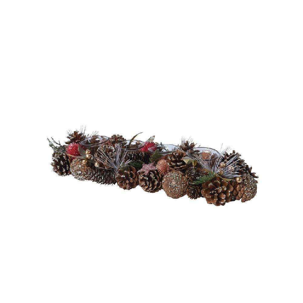Kaemingk Decoris Tealightholder Pinecones & Bark Stars - 1
