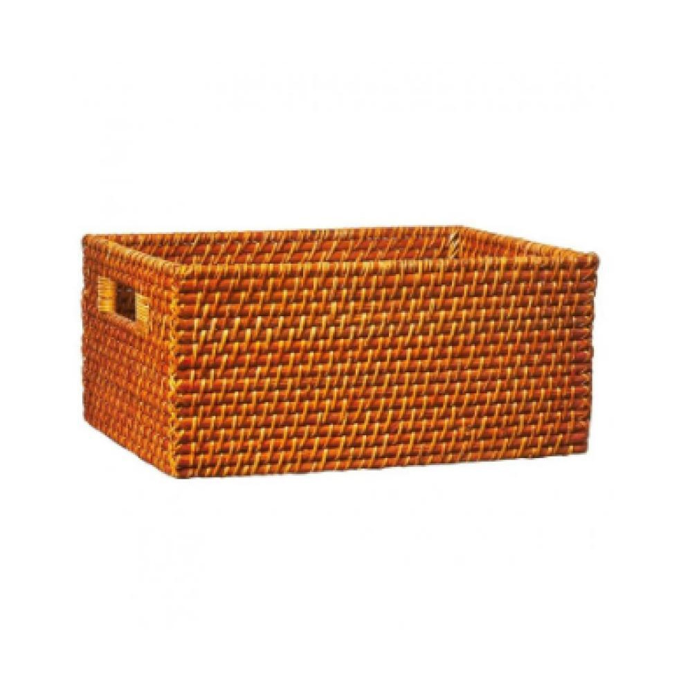 Homesmiths Copper Rattan Storage Bins With Handles Large - 1