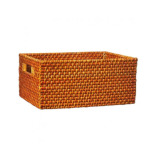 Homesmiths Copper Rattan Storage Bins With Handles Large - 1 miniature