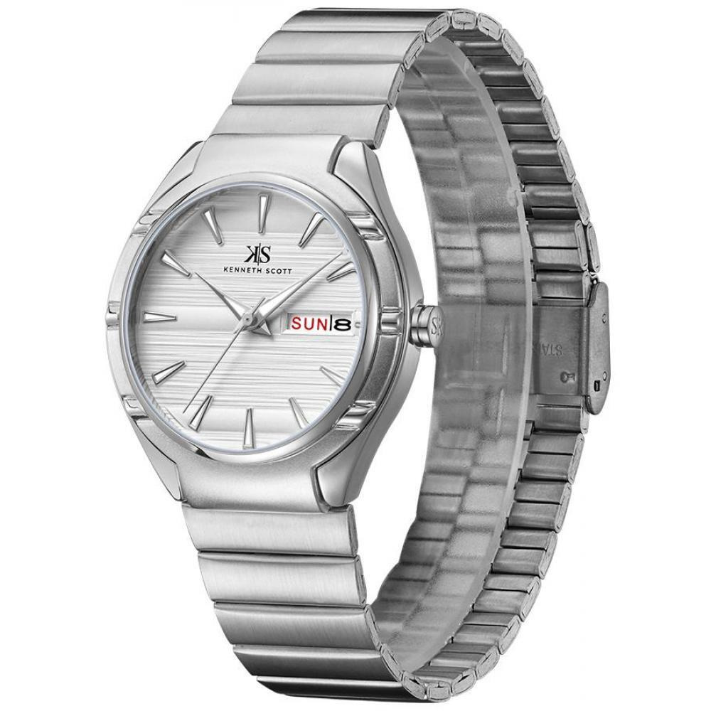 Kenneth Scott Men's Analog White Dial Watch - K22035-SBSW-G - 3