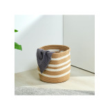 سلة من حبل القنب من هوم سميث، لون أبيض طبيعي، عمق 28 × ارتفاع 28 سم - 5 miniature