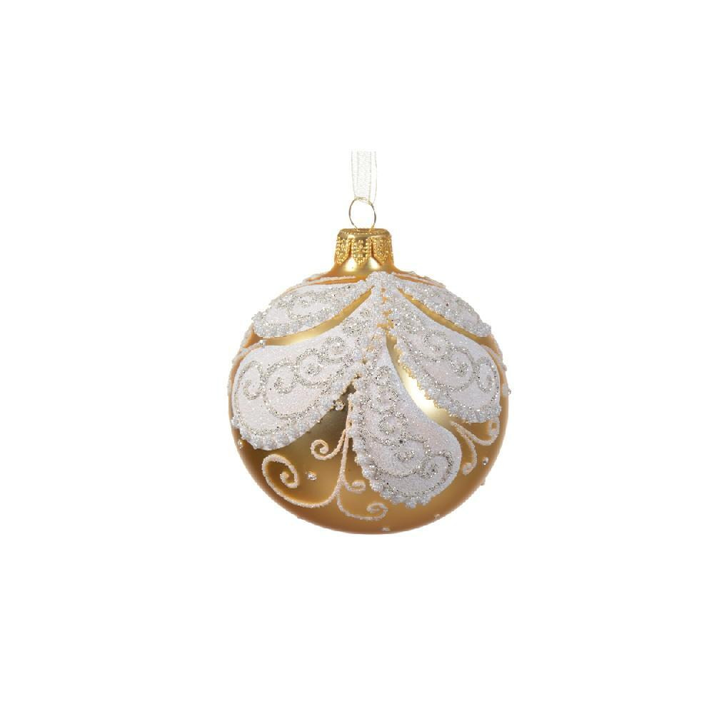 Kaemingk Decoris Bauble Glass Matt Curls Vertical - 1