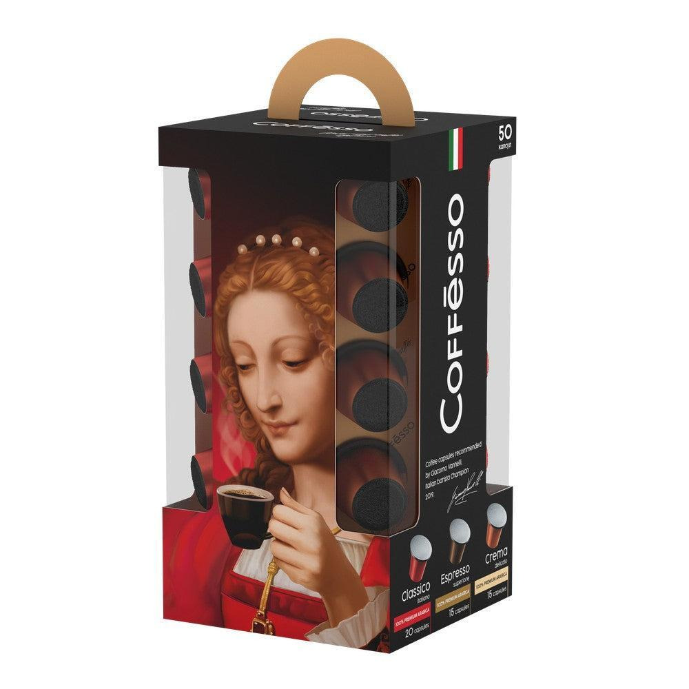 Coffesso Capsules Set Collection Pack of 50 Coffee Capsules, 250g - 1