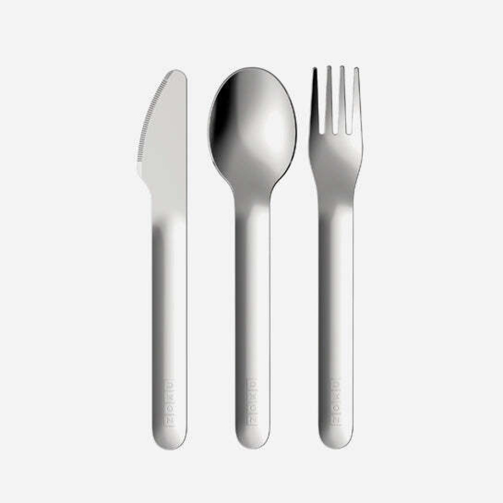 Zoku Pocket Neatly Nesting Set of 3 Utensils has a Spoon, Fork and Knife, . Kitty - 2