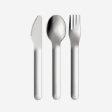 Zoku Pocket Neatly Nesting Set of 3 Utensils has a Spoon, Fork and Knife, . Kitty - 2 miniature