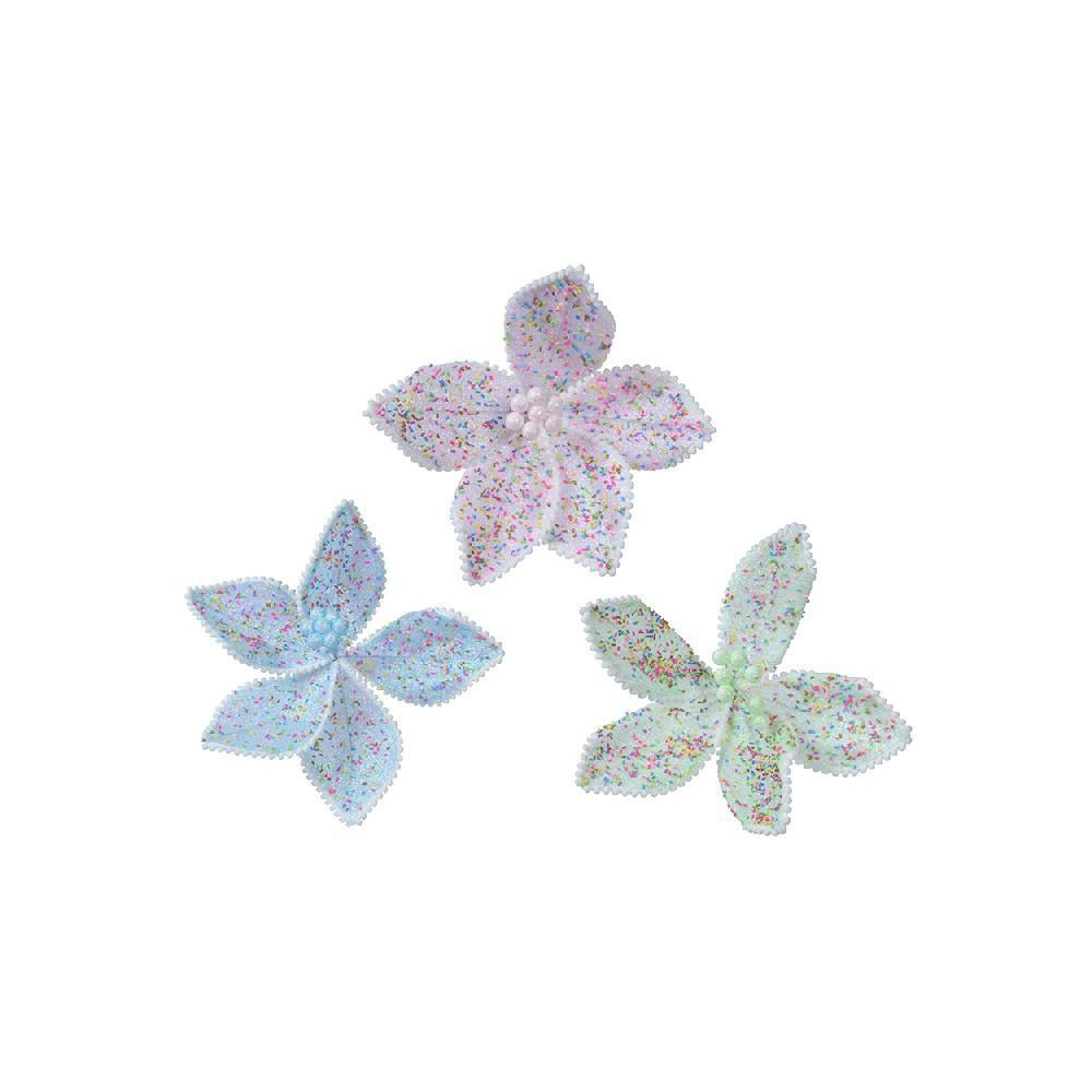 Kaemingk Decoris Flower On Clip Polyester With Speckels Assorted 1 Piece - 1