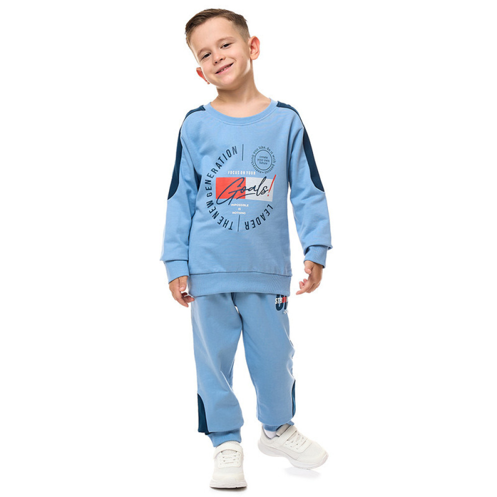 КОМПЛЕКТ Из 2 ПРЕДМЕТОВ: Толстовка И Джоггеры ДЛЯ МАЛЬЧИКОВ, синий, 5-6 лет - 2