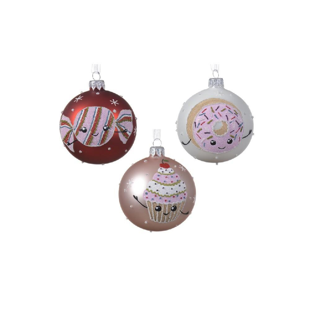 Kaemingk Decoris 8 cm Bauble Glass Matt Sweet Assorted 1 Piece - 1