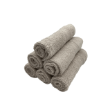 Face Towel BYFT Daffodil Stripe Diamond Dobby, Cotton 500 Gsm, 30 x 30 Cm, Light Grey, Set of 6 - 3 miniature