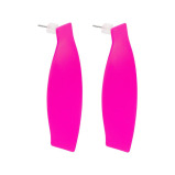 ACCENT Enamel earrings-stripes bright fuchsia - 1 miniature