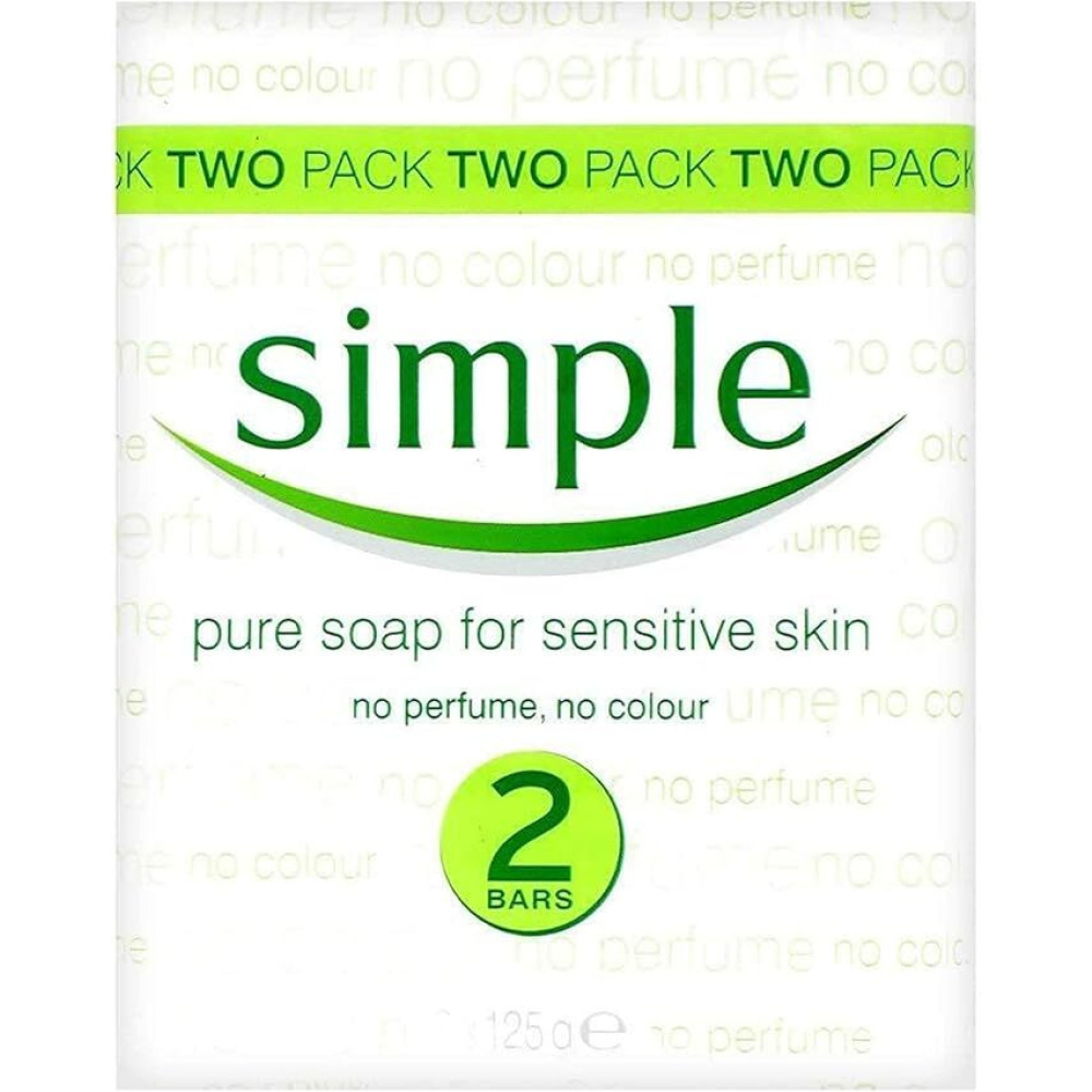 Simple, Women pure soap, For sensitive skin, 2*125 g - 1