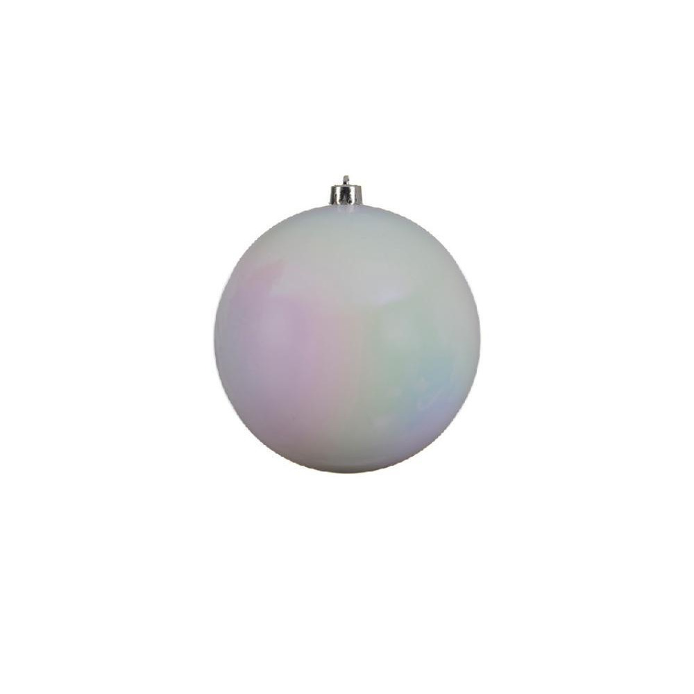 Kaemingk Decoris 14cm Baubles Shatterproof Shiny White Iris - 1