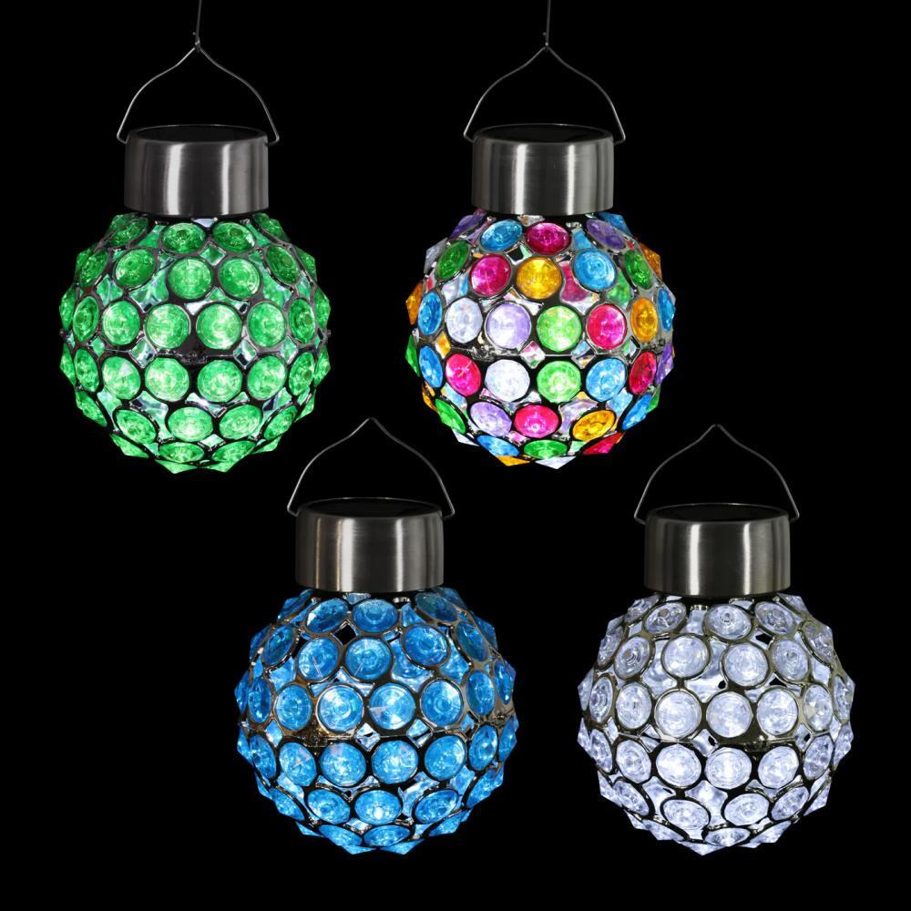 إكزارت كرة أكريليك معلقة تعمل بالطاقة الشمسية ، بيضاء - 7