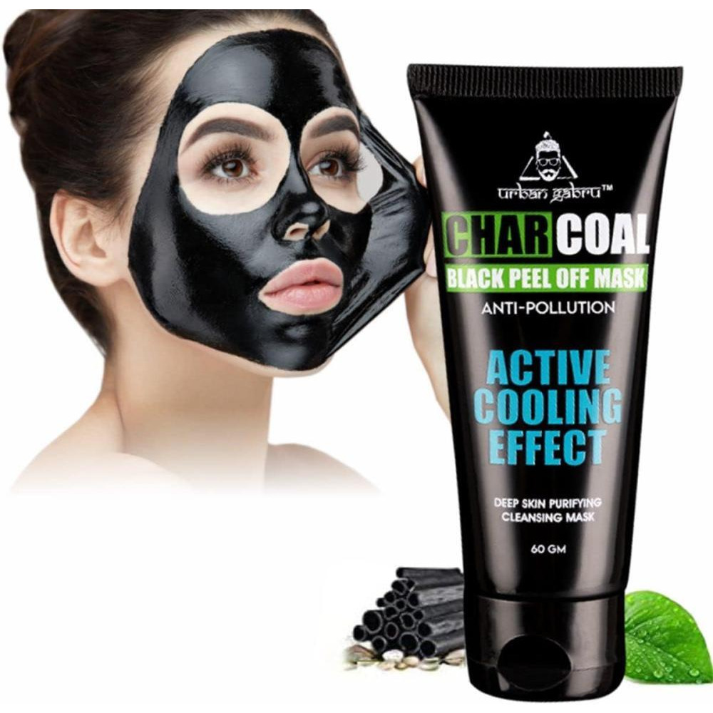 UrbanGabru Charcoal Peel Off Mask for Men and Women - Removes Blackheads and Whiteheads - Active Cooling Effect - Deep Skin Purifying Cleansing, 60 gm - 1