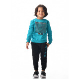 КОМПЛЕКТ Из 2 предметов: Толстовка И ДЖОГГЕРЫ ДЛЯ Мальчиков (7-8 лет), бирюзовый-черный - 2 miniature