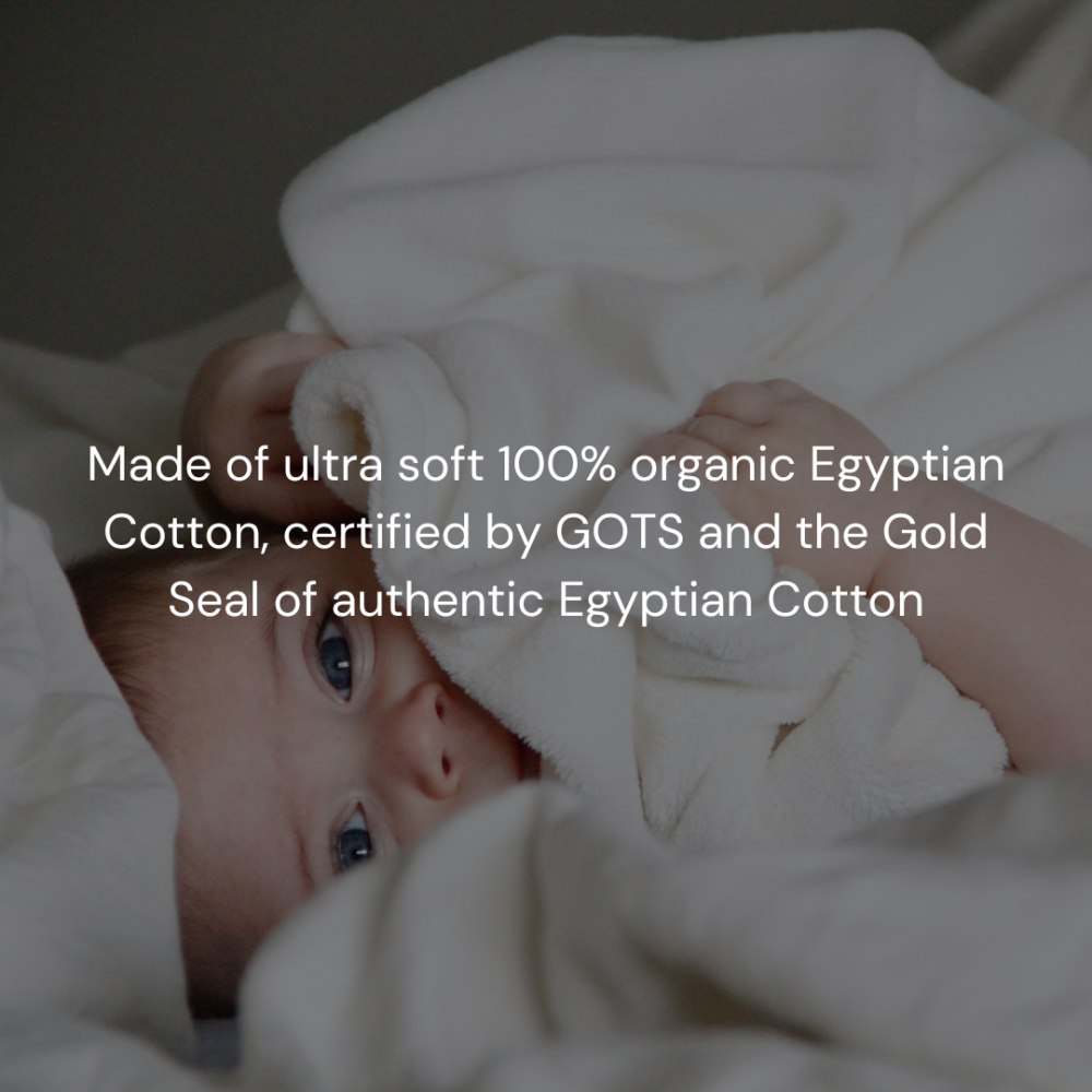 Hooded Towel Under the Nile, Organic Baby Grey Deluxe  - 6