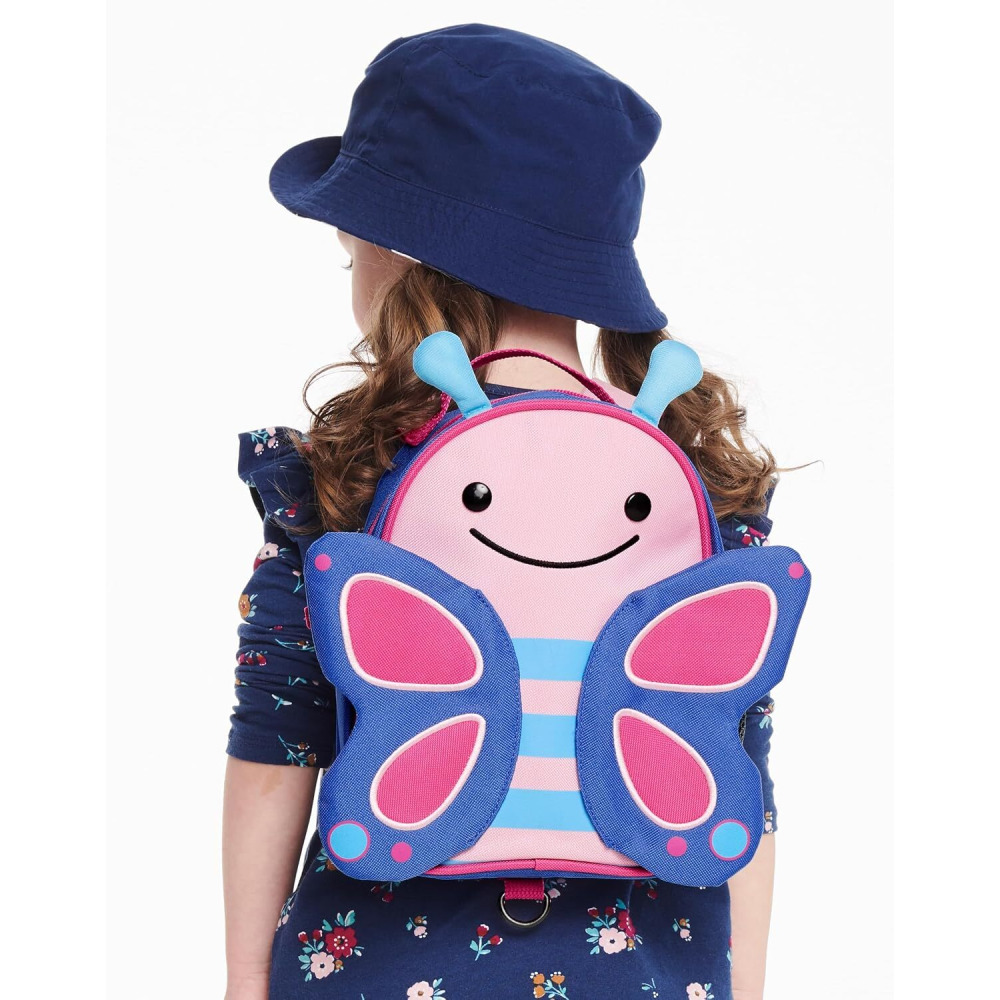 مقود حقيبة ظهر للأطفال الصغار من سكيب هوب، حديقة الحيوان، فراشة - 6