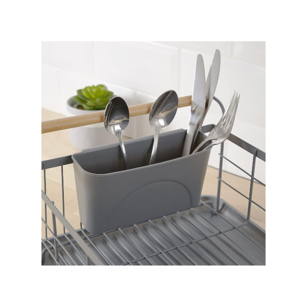 Swan SWKA5062GRYN Nordic Dish Rack with Removable Cutlery Basket, Grey - 3