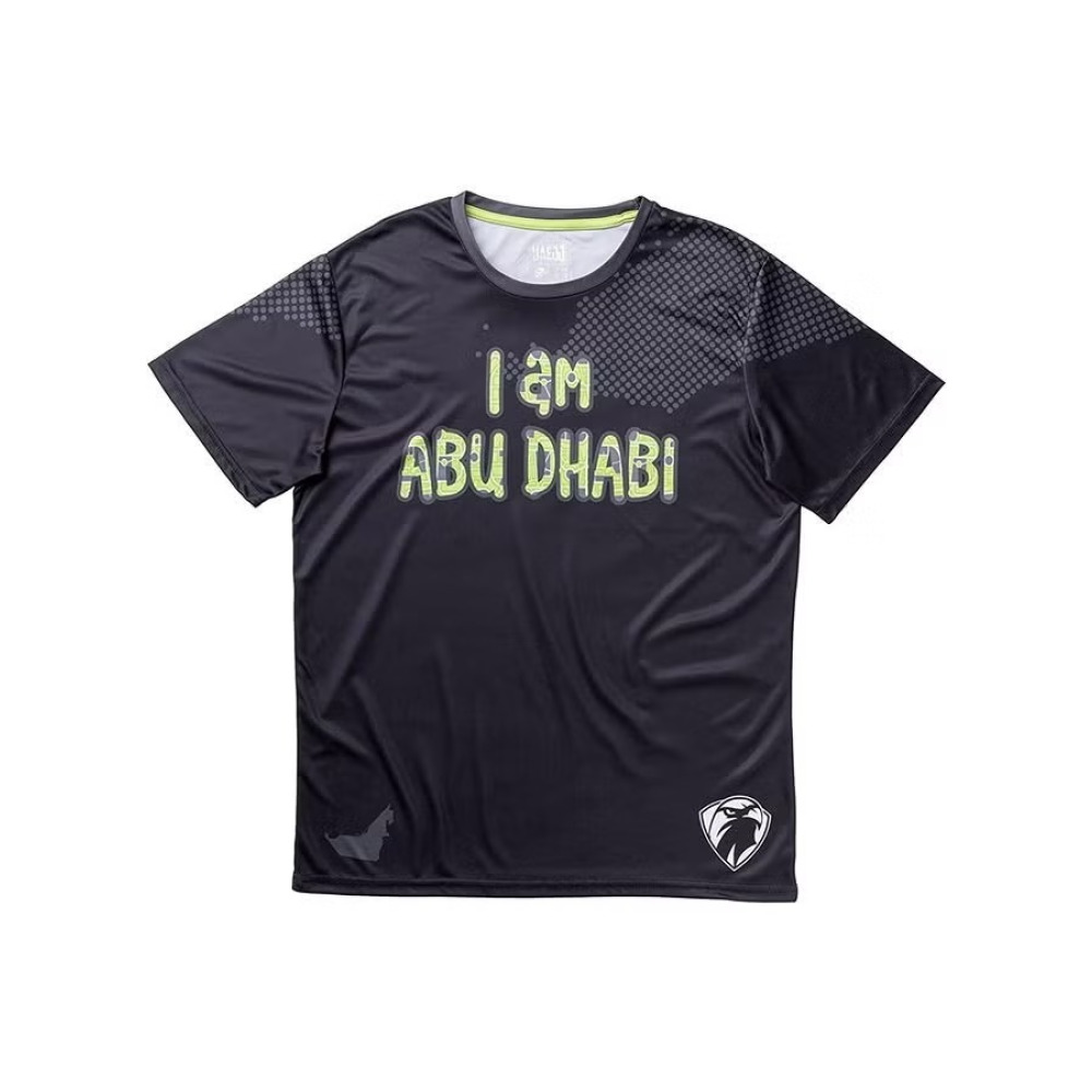 Футболка UAEJJ I Am Abu DHABI, ХЛОПОК, СПОРТИВНАЯ Одежда, ЧЕРНЫЙ - XS - 1