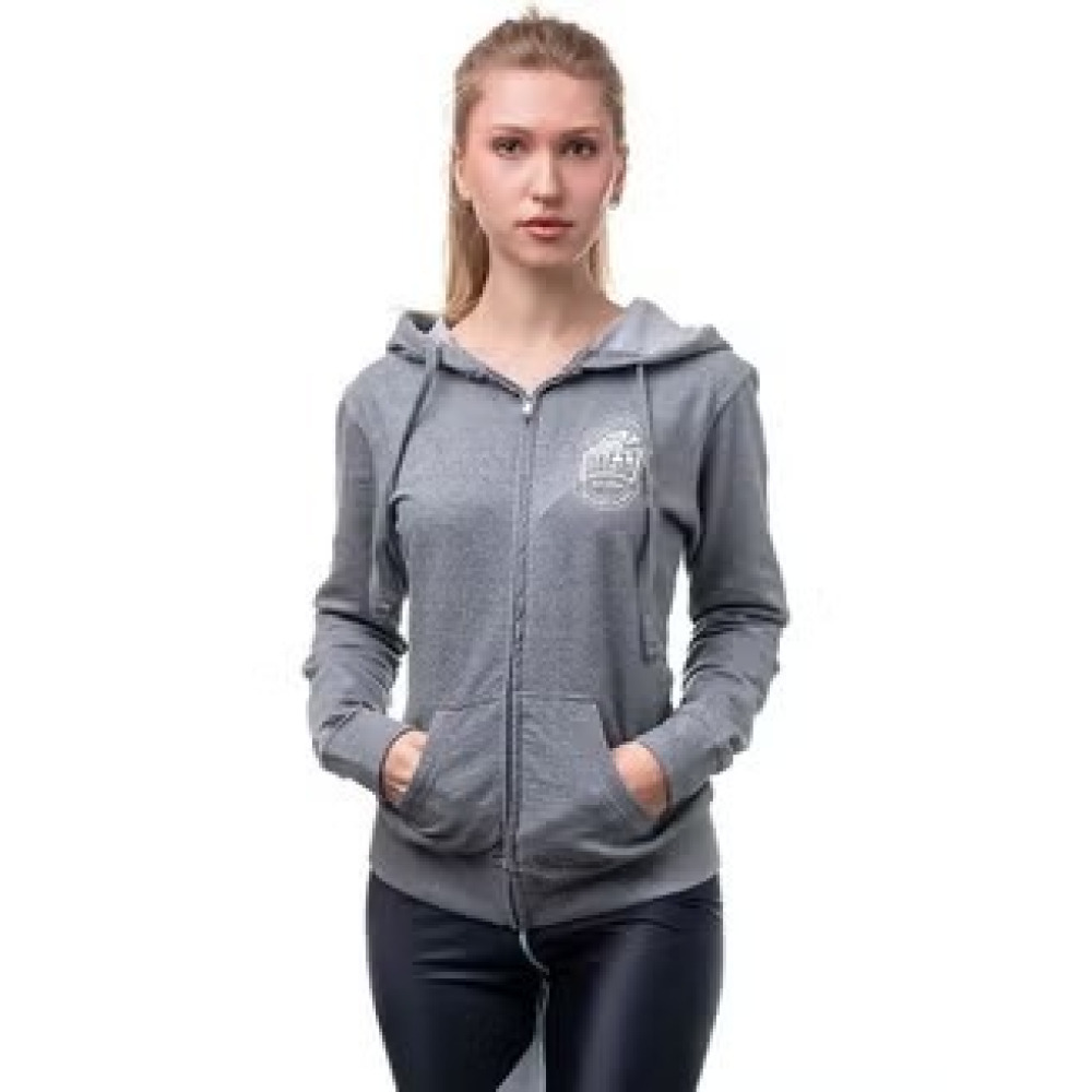 UAE Jiu-Jitsu Full Zip Hoodie Jacket for Women, Grey, size M - 1