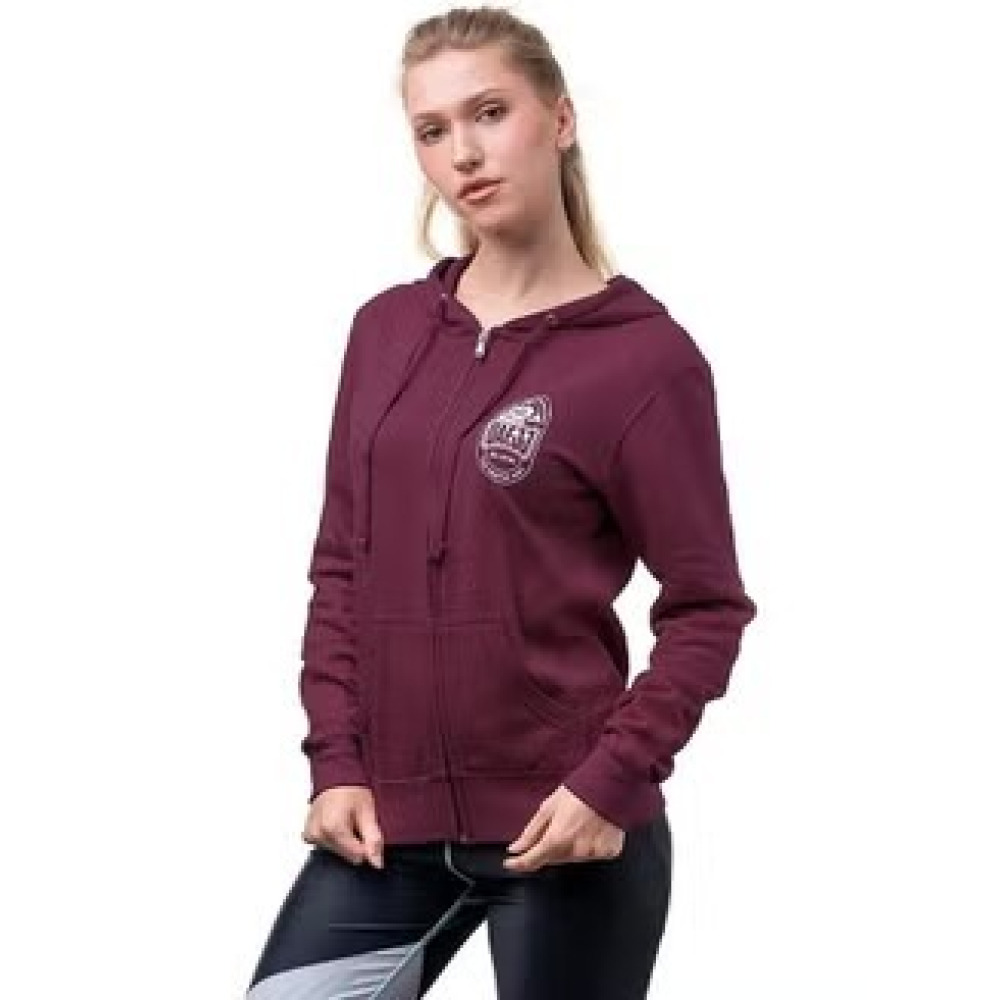 ЖЕНСКАЯ Куртка С Капюшоном На Молнии для ДЖИУ-ДЖИТСУ Оаэ, ЧЕРНАЯ ягода, РАЗМЕР XS - 1