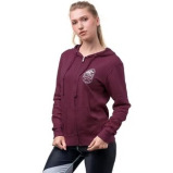 ЖЕНСКАЯ Куртка С Капюшоном На Молнии для ДЖИУ-ДЖИТСУ Оаэ, ЧЕРНАЯ ягода, РАЗМЕР XS - 1 miniature