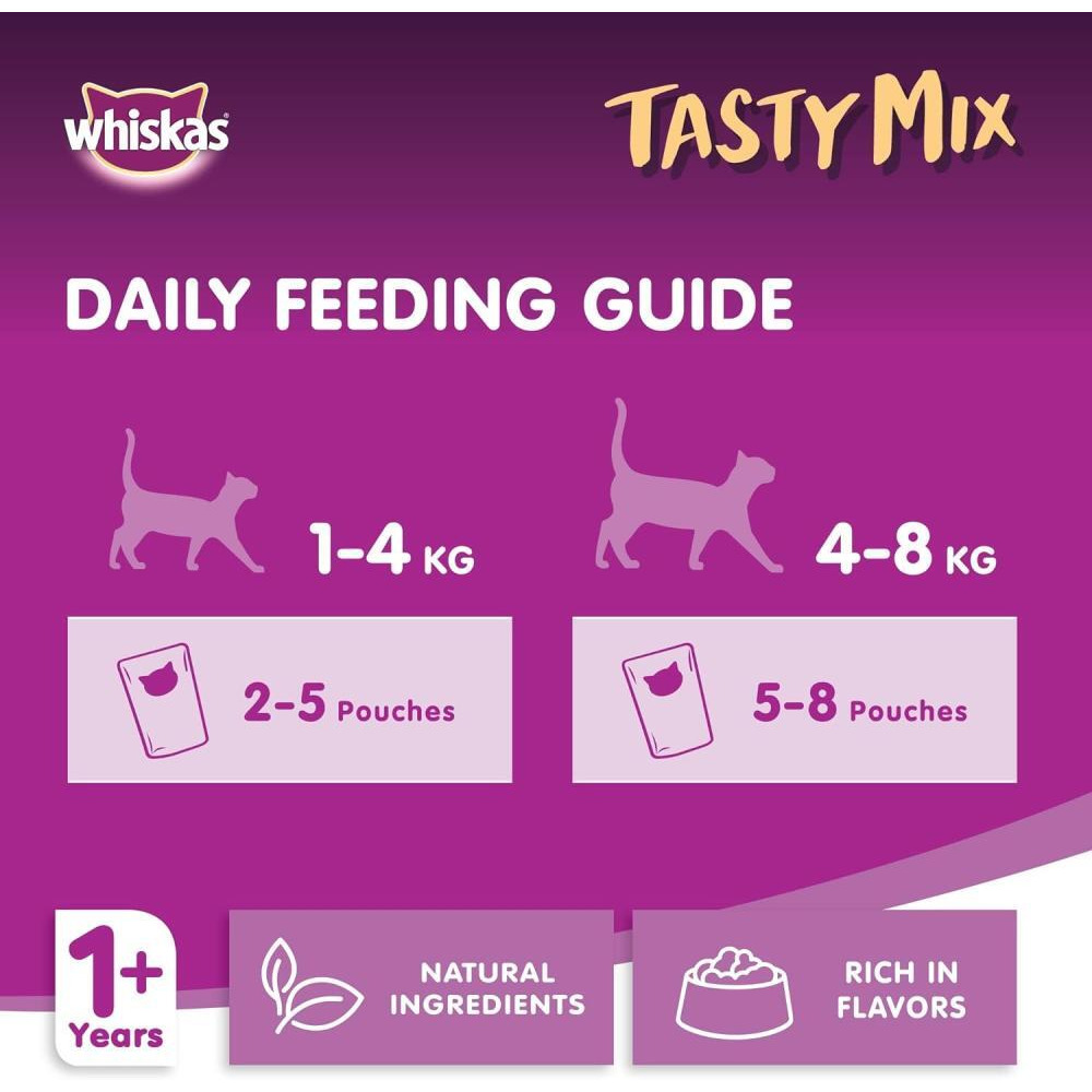 ويسكاس، طعام رطب للقطط، مزيج لذيذ، مزيج من المجموعة البحرية في المرق، للبالغين بعمر سنة فما فوق، مصنوع من سمك حقيقي، عبوة 12 × 70 جم - 4