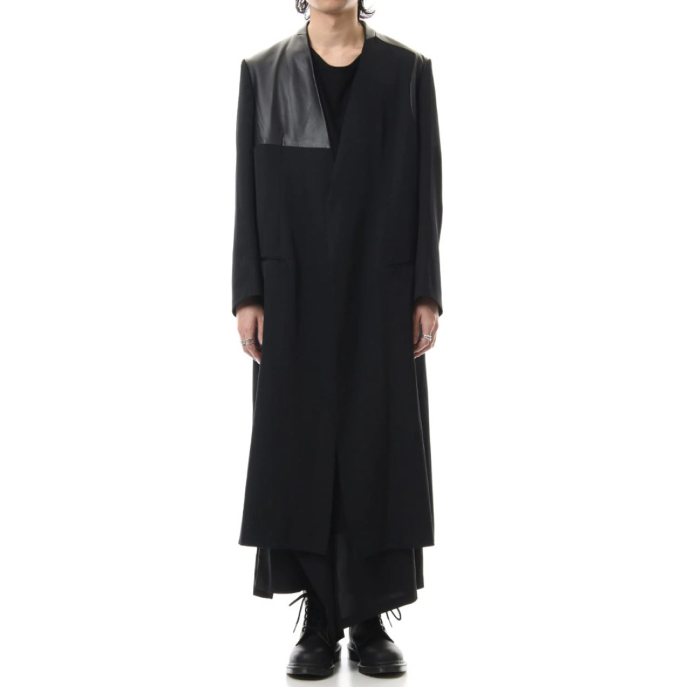 سترة سوداء مملوكة مسبقًا بدون ياقة 3 JP - 1