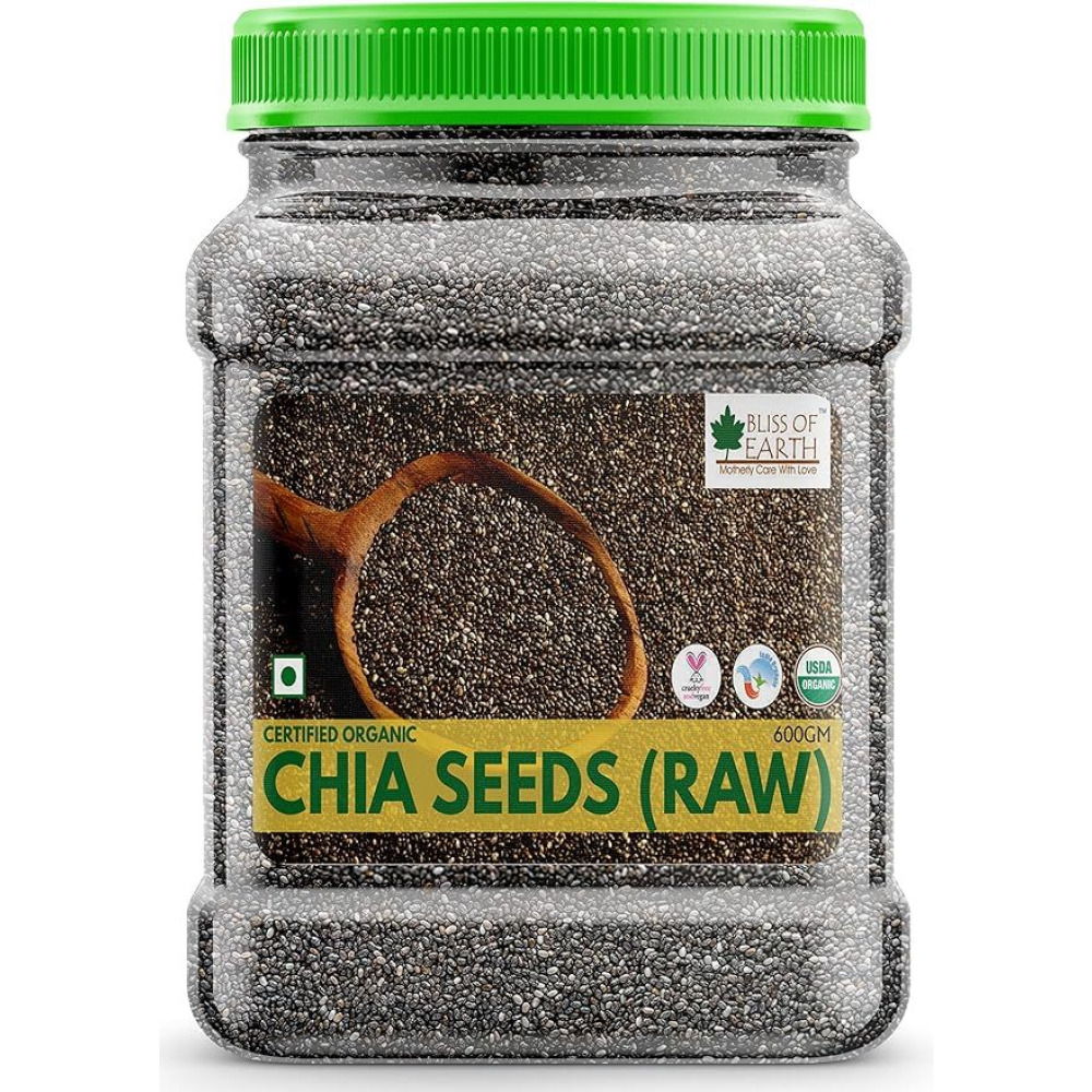 Bliss of Earth Organic Raw Chia Seeds For Weight Loss 600gm - 1