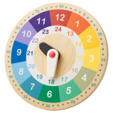 IKEA UNDERHÅLLA Educational Wooden Clock, Multicolour, 25 cm – Fun and Interactive Time-Teaching Toy for Kids - 1 miniature