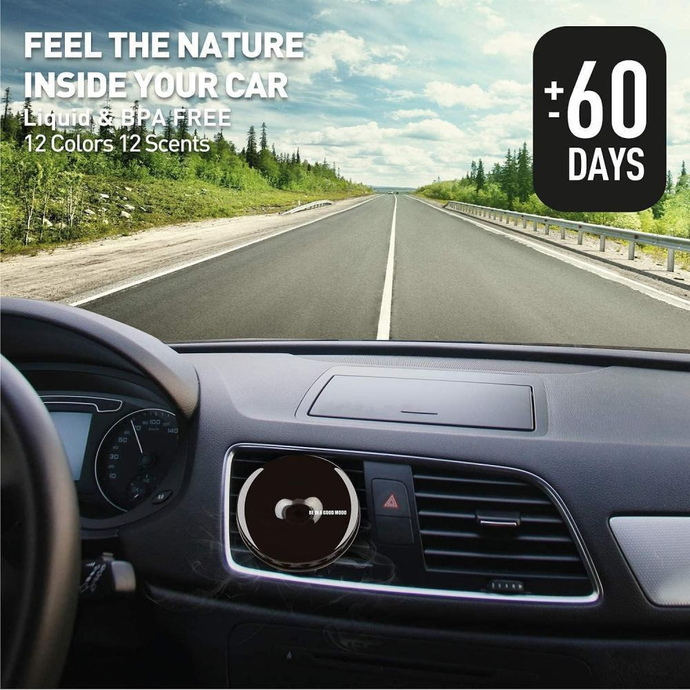 Vavana, Car air freshener with easy-to-use vent diffuser, Essential oils, Black - musk - 4