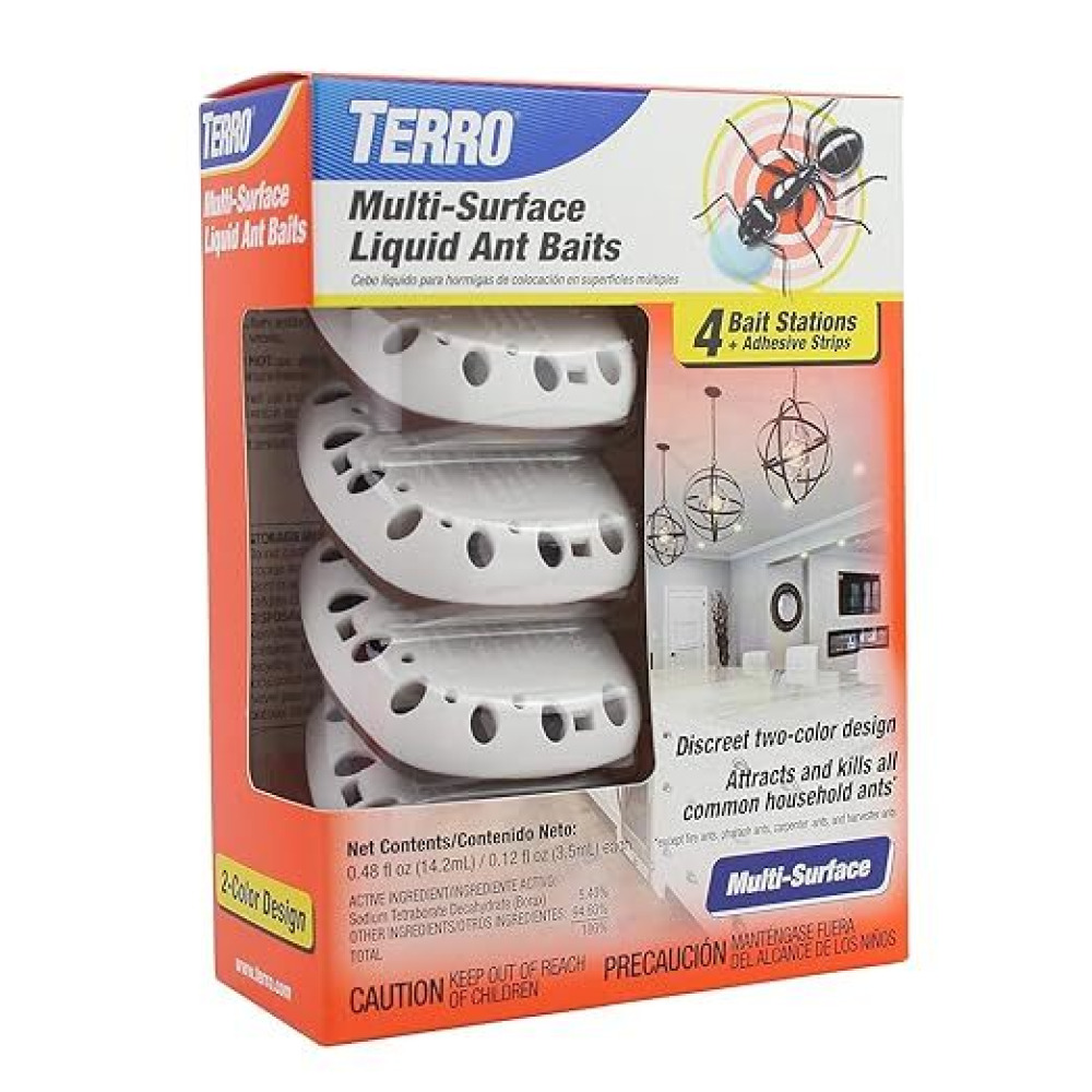 Terro Multi Surface Liquid with Adhesive Strips for Discreet Baiting, Multicolor, t334, Ant Bait - 1