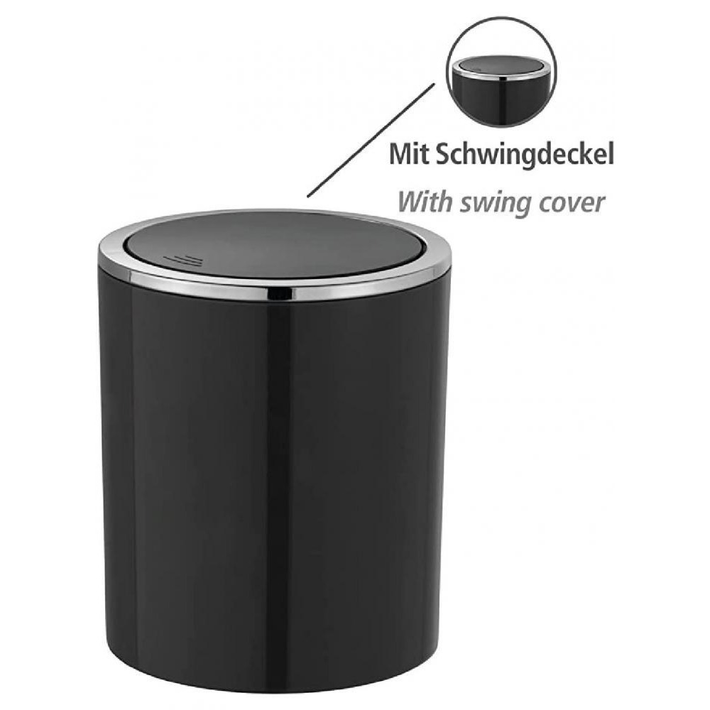 Wenko Swing Cover Bin Inca Black - 2
