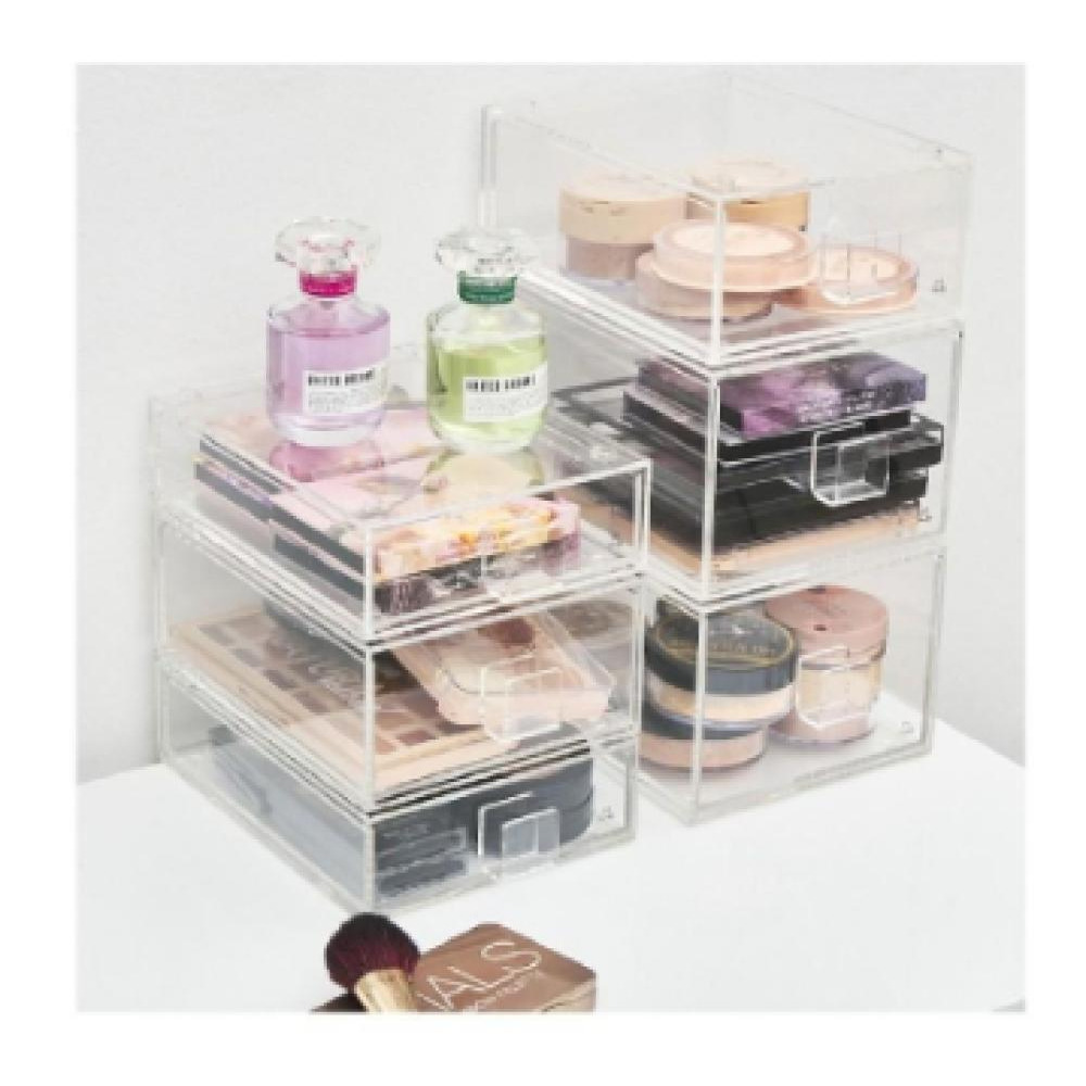 HS Vanity Stackable Acrylic Large Drawer Set of 2 Clear - 2