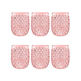 TarHong 15oz Hobnail Stemless Pink - 4 miniature