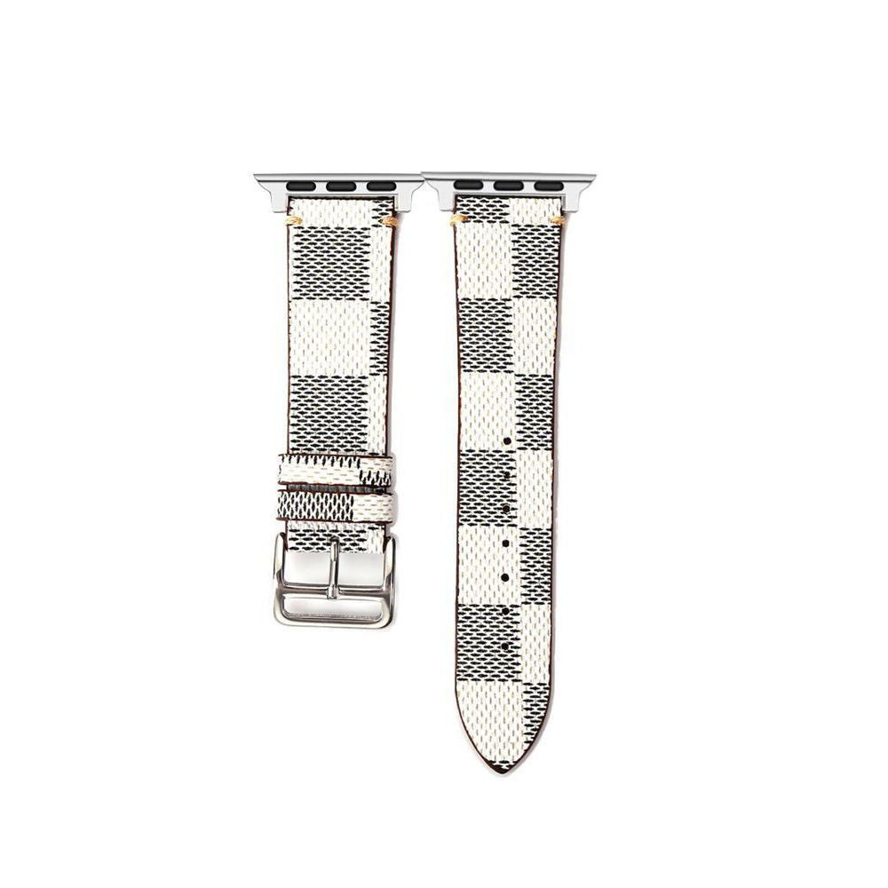 Perfii Check Leather Replacement Band For Apple Watch 41/40/38mm Series 8/7/6/5/4/SE - 2