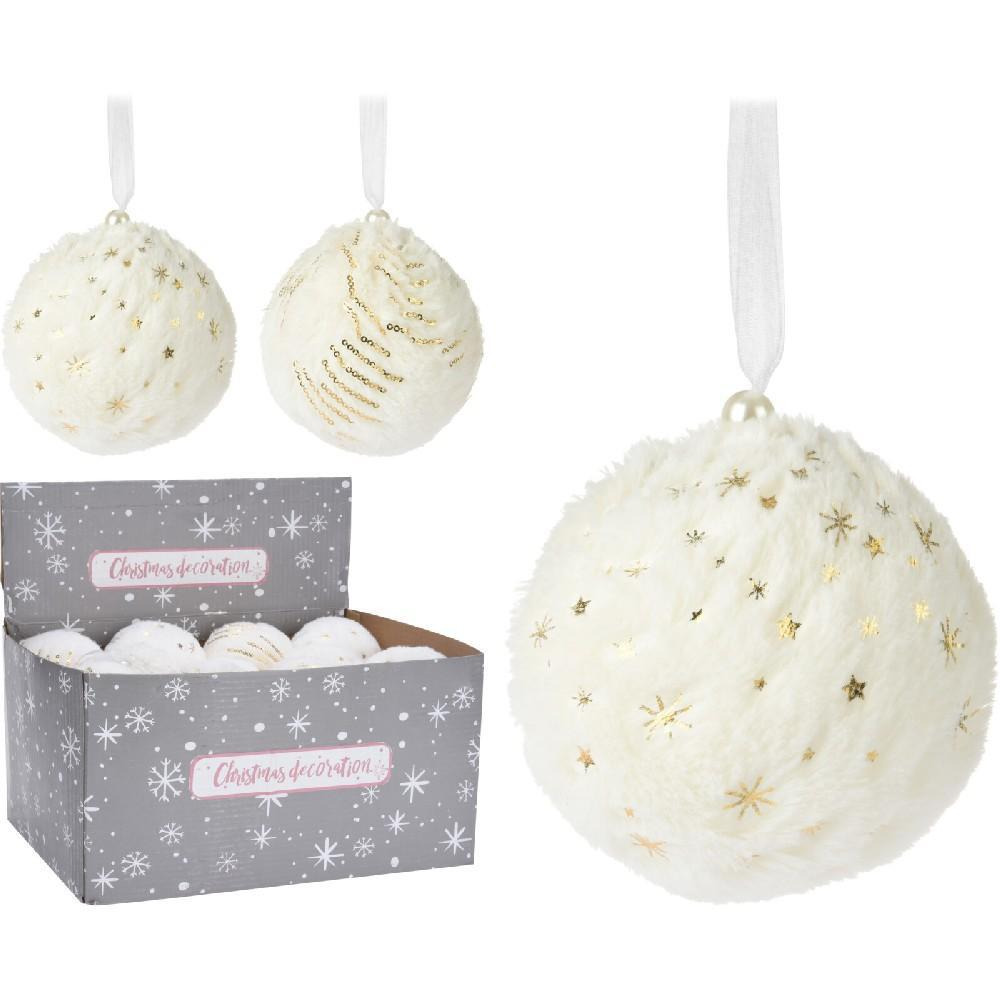 Koopman Xmas Ball with Fur 80mm Assorted 1 Piece - 1