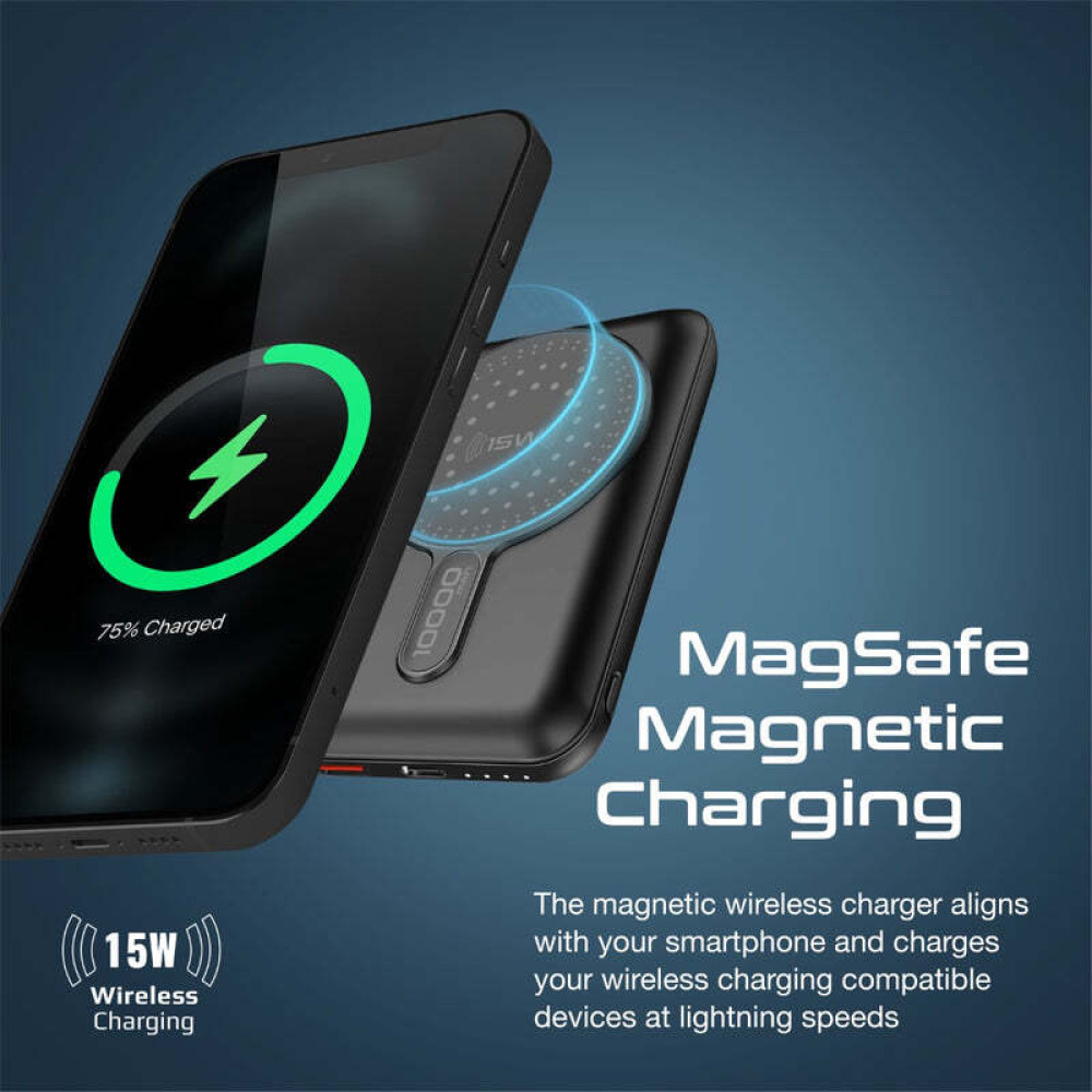 Promate PowerMag-10Pro SuperCharge MagSafe Wireless Charging Power Bank - 7