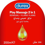 Durex / Intimate lubricant, Play massage 2 in 1 sensual lubricant, Ylang Ylang, 200 ml - 3 miniature