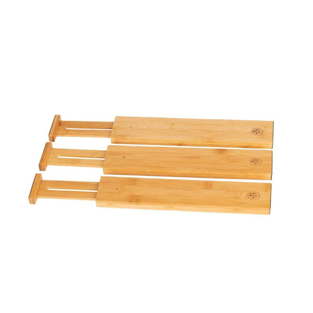 Little Storage Bamboo Expandable Drawer Dividers Set of 3 - 1
