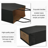 Coolbaby / Medium kraft paper gift bags, 12 pcs, 21x27x11 cm, black - 2 miniature