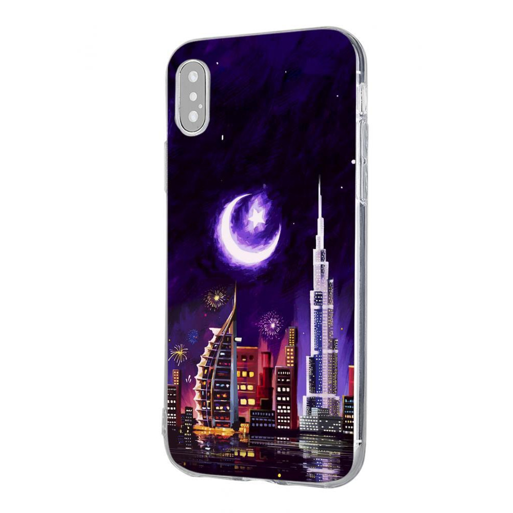 Protective Case Cover for Apple iPhone X / Xs Dubai in the moonlight - 1