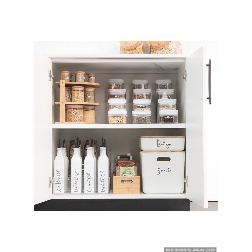 حاوية تخزين صغيرة ضخمة مع غطاء من الخيزران - 3