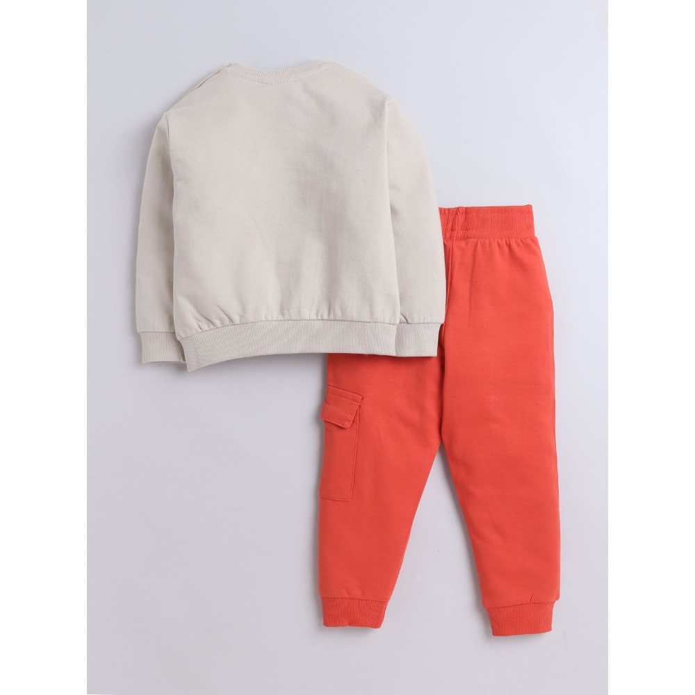 КОМПЛЕКТ ИЗ 2 Предметов: Толстовка с Принтом «ПАНДА» и Джоггеры для мальчиков (12–18 месяцев), бежево-оранжевый - 2
