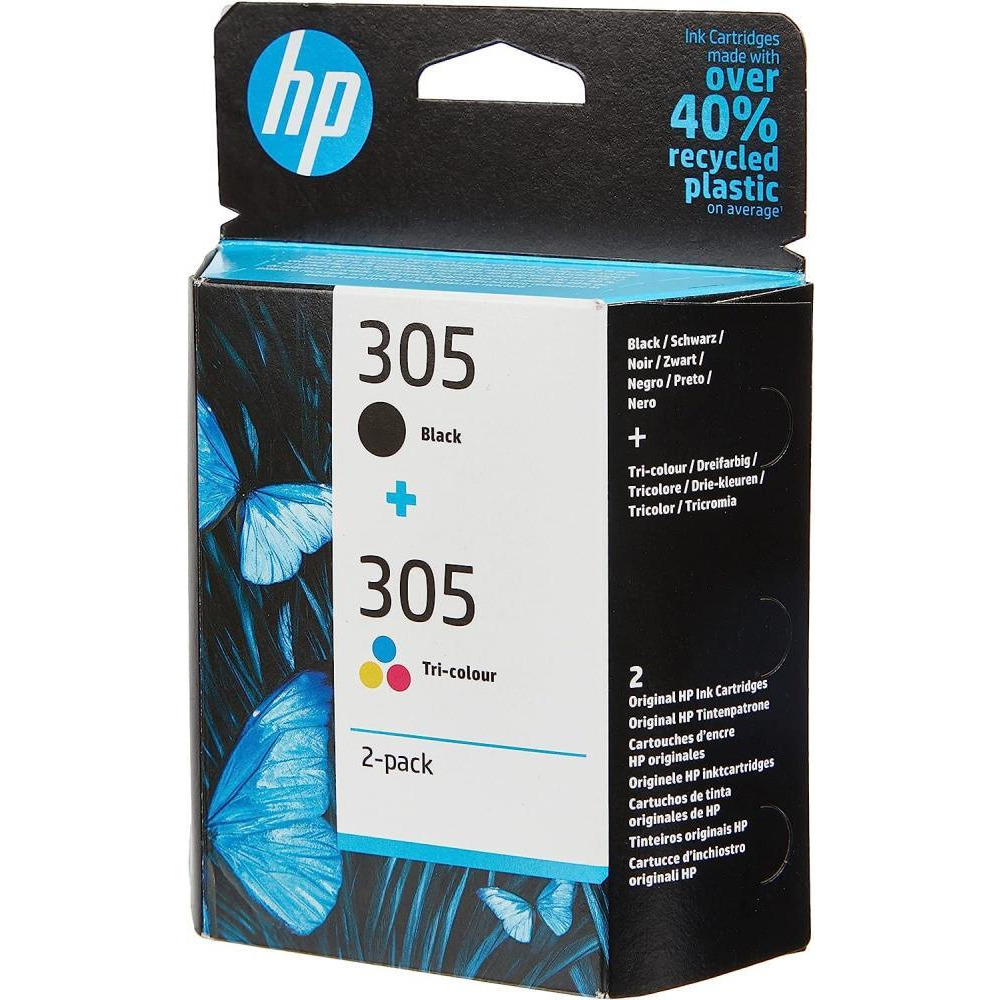 HP, Cartridges, 305 Original ink, Black/Tri-colour, 6ZD17AE, Pack of 2 - 2